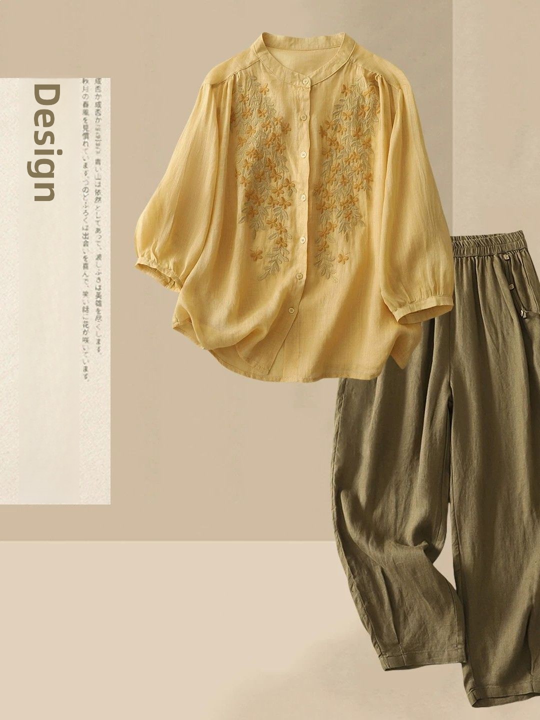 Linen Shirt Breathable - Completo Estivo Casual in Cotone e