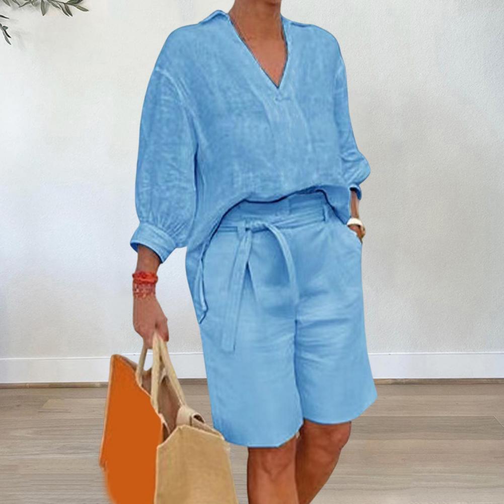 Linen Shirt Breathable - Completo due pezzi da donna in