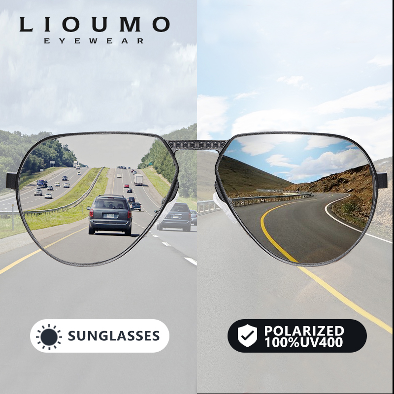 Sunglasses Aviator Polarized - LIOUMO Occhiali da sole polarizzati con