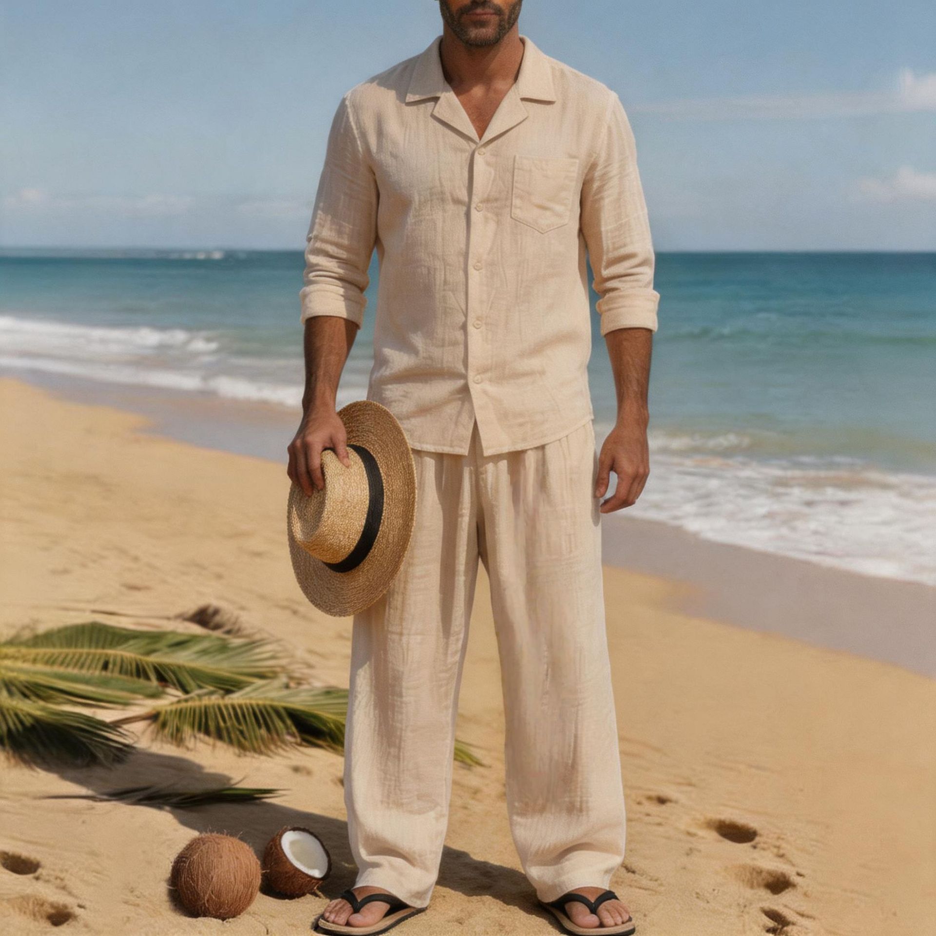 Completo da Spiaggia in Lino p - Linen Shirt Breathable recensione e prezzo